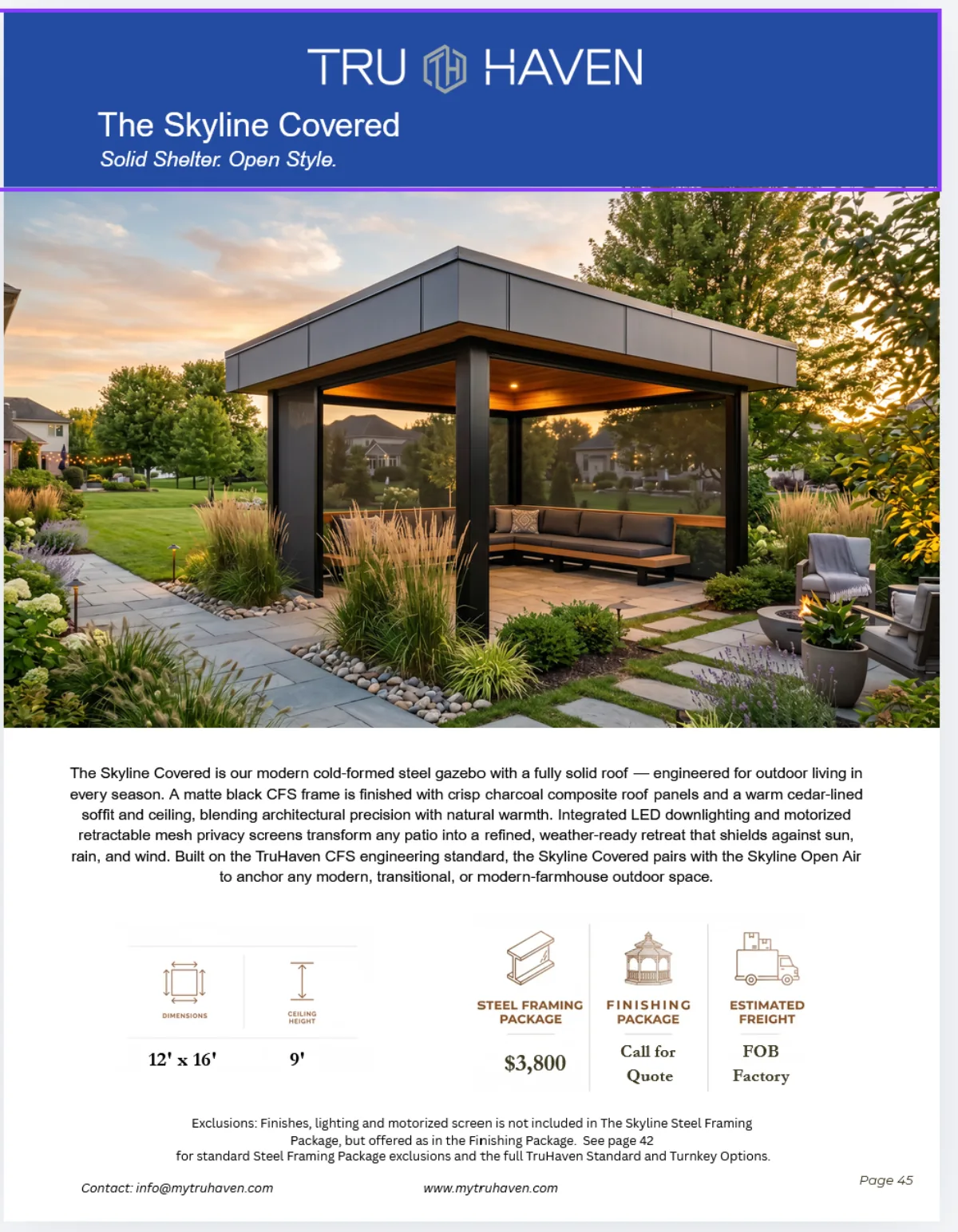 The Skyline Covered catalog page