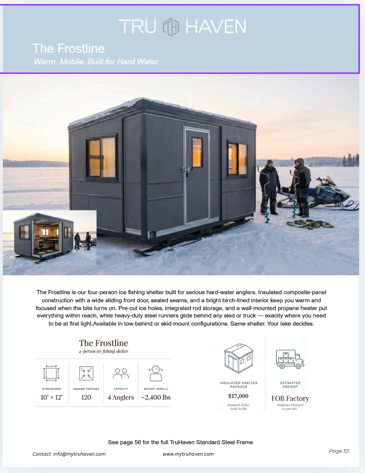 The Frostline catalog page
