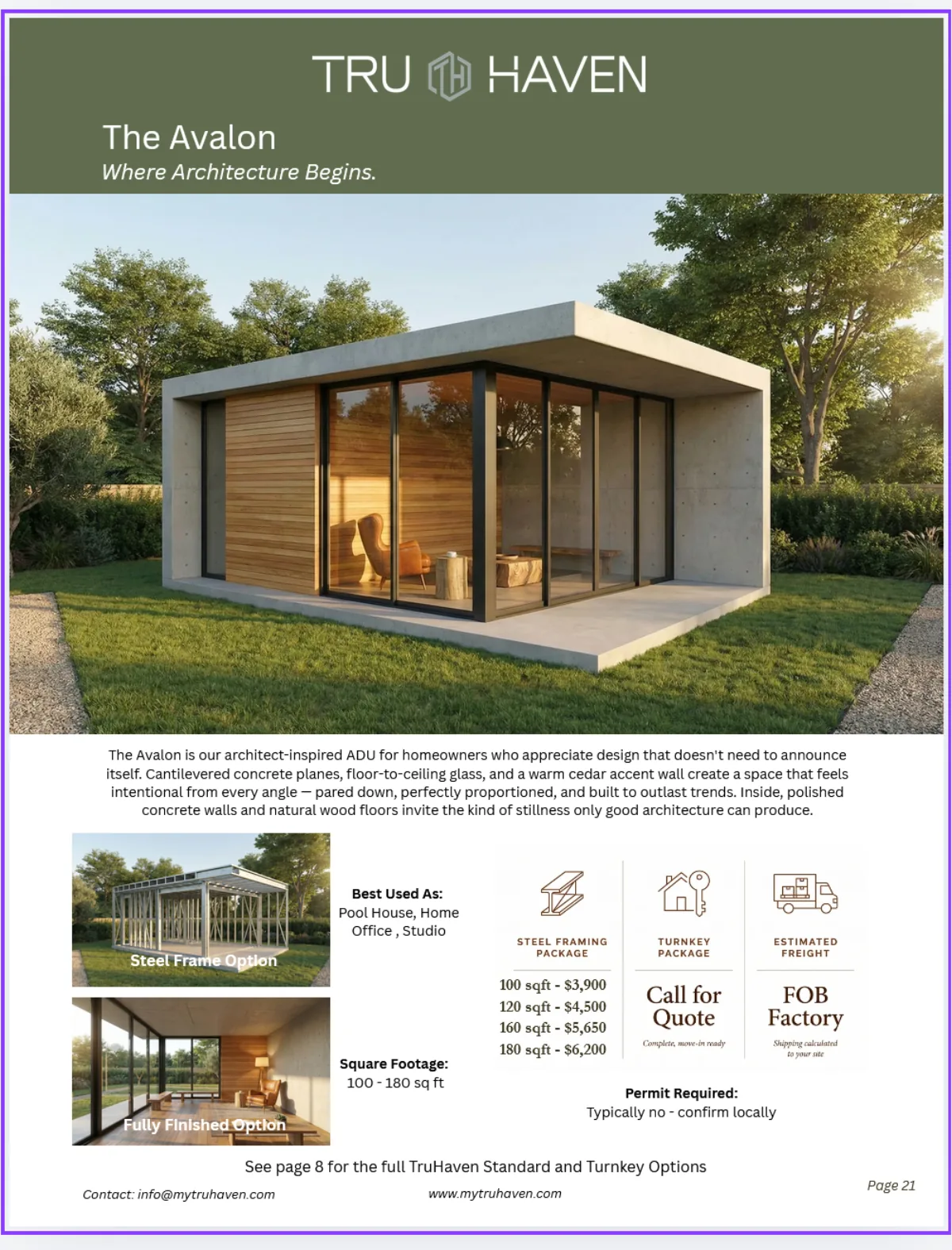 The Avalon catalog details