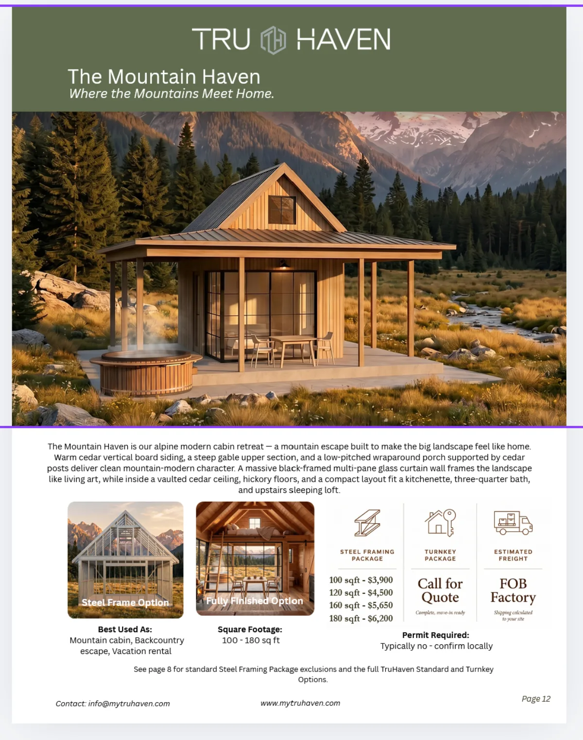 The Mountain Haven catalog details