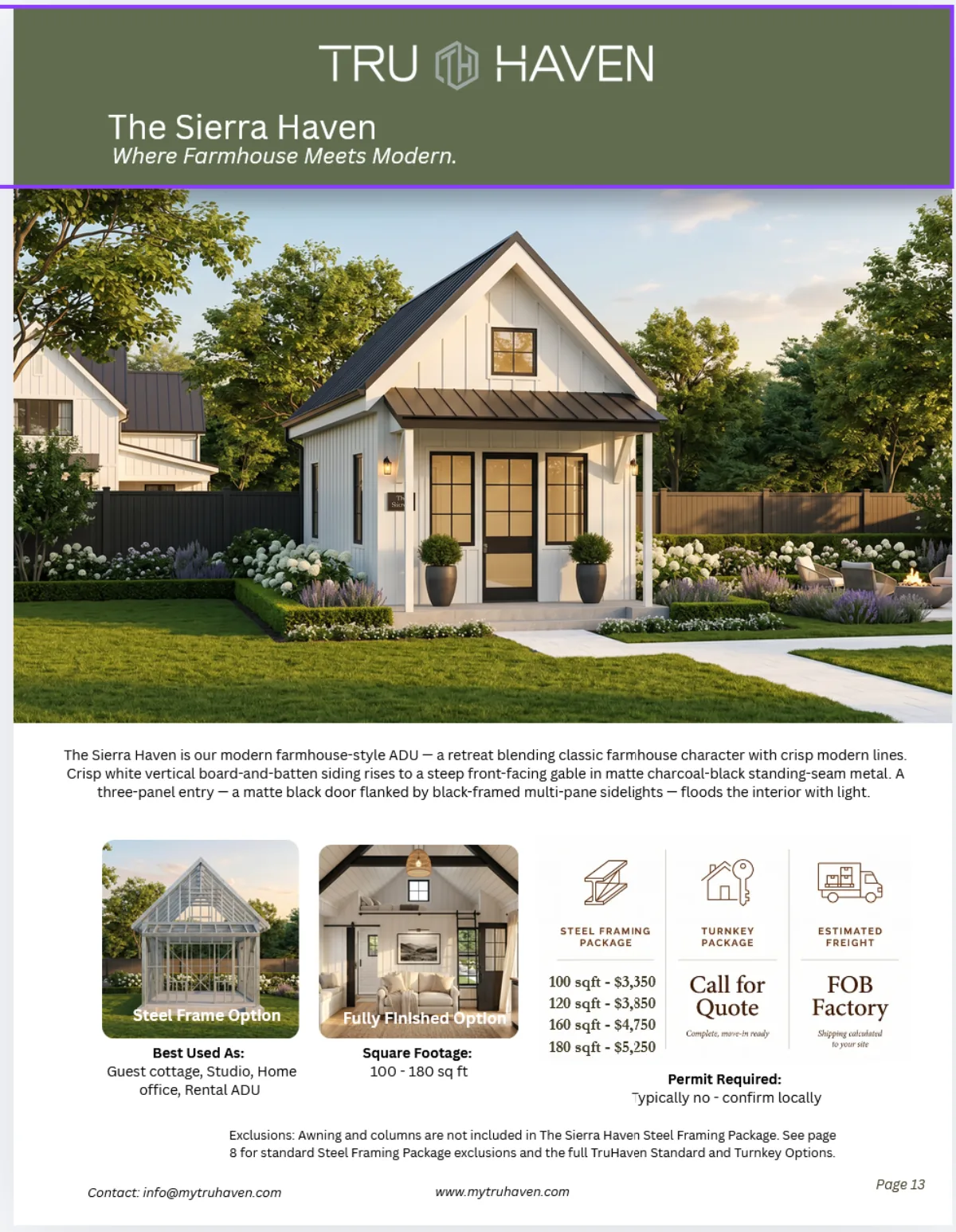 The Sierra Haven catalog details