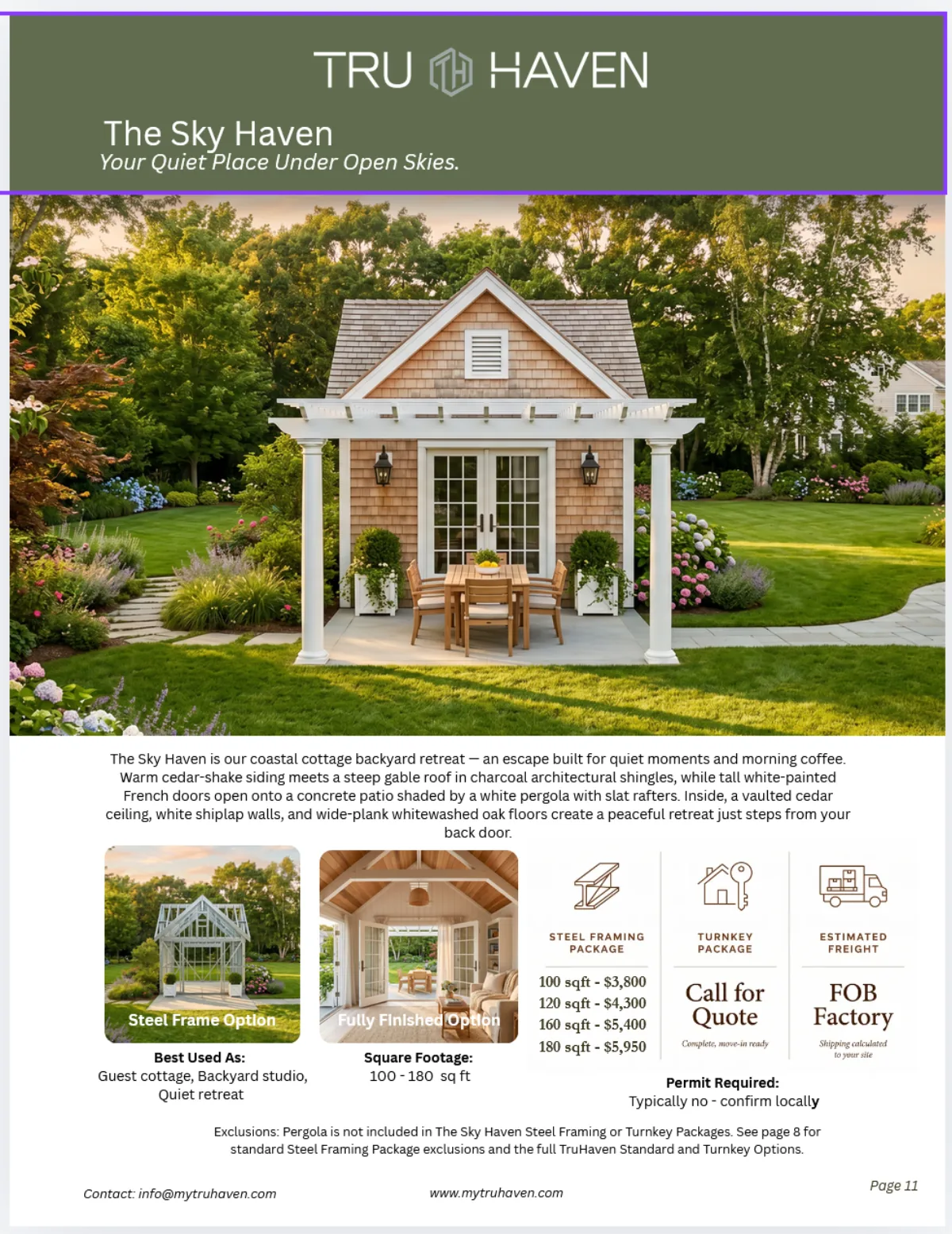 The Sky Haven catalog details