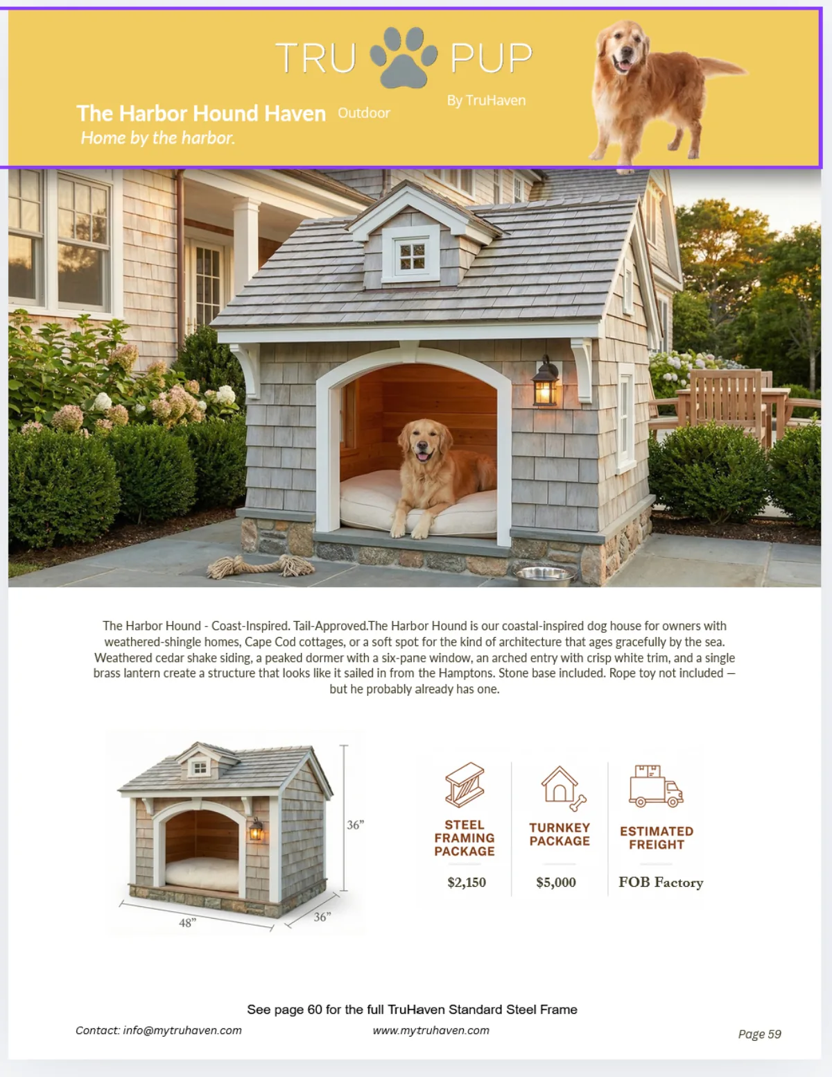 The Harbor Hound Haven catalog page