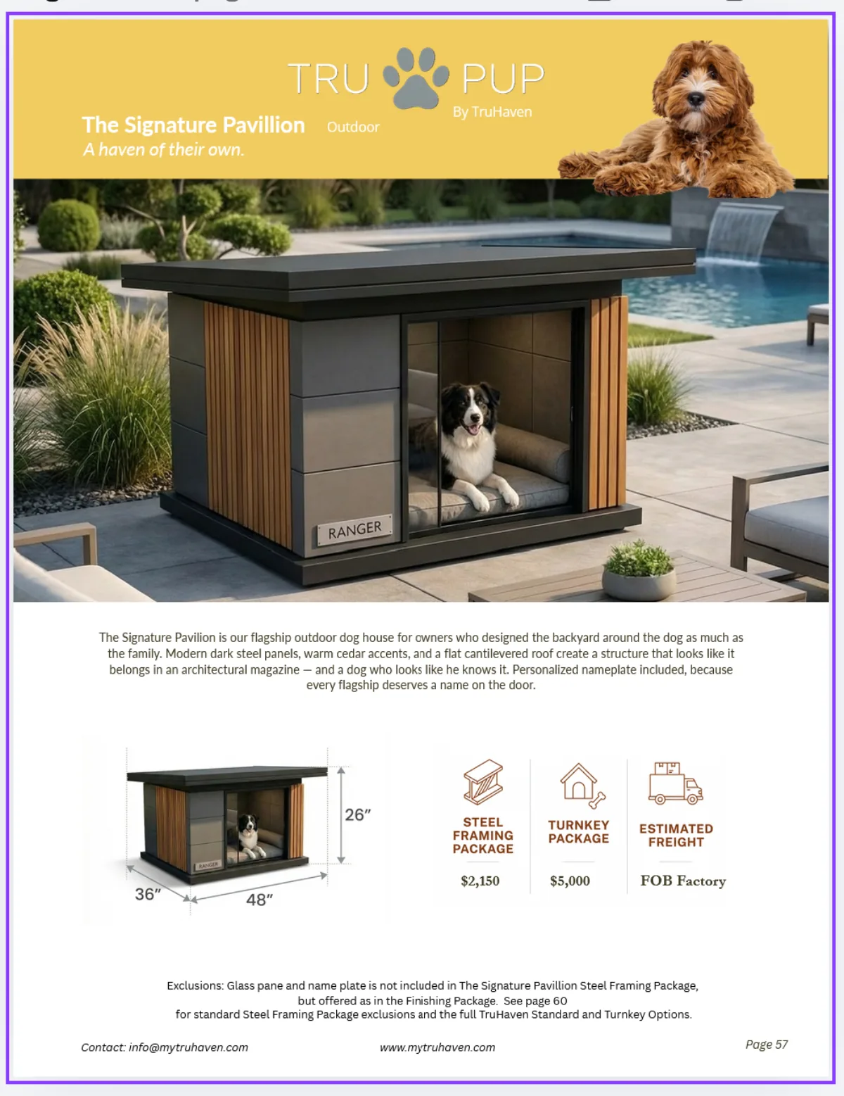 The Signature Pavillion catalog page